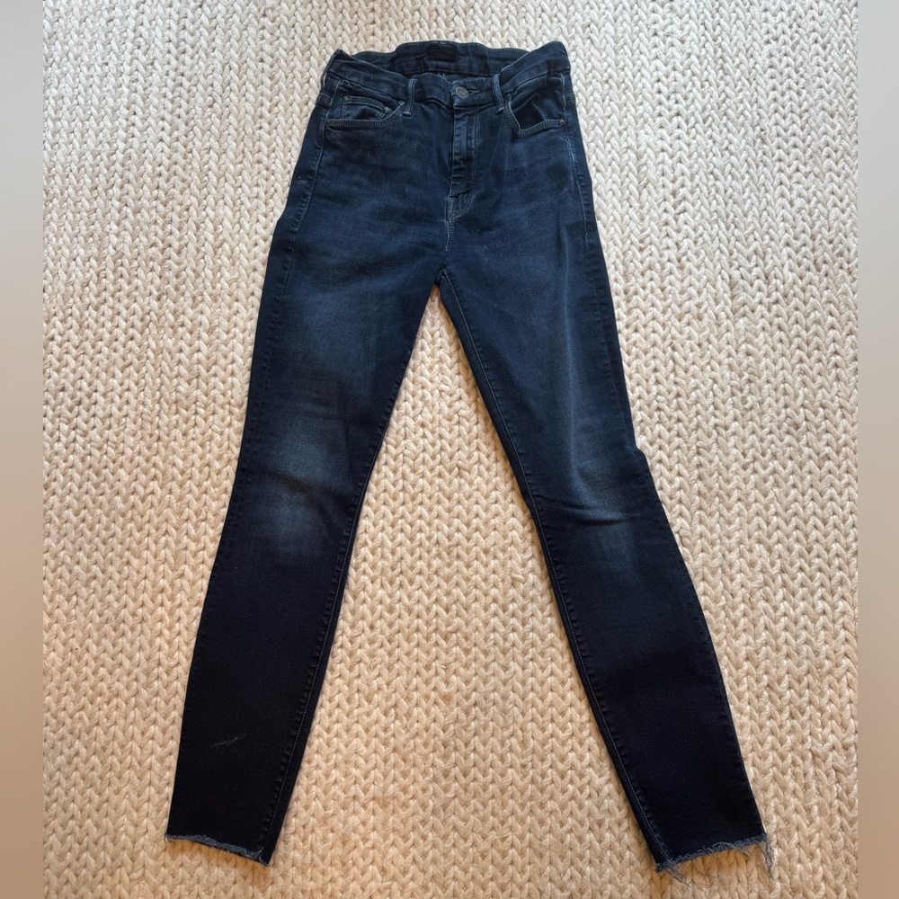 MOTHER high waist Looker ankle fray